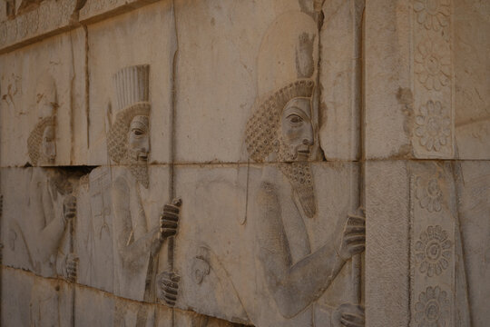 Ancient columns of Persepolis archaeological site in Fars Iran