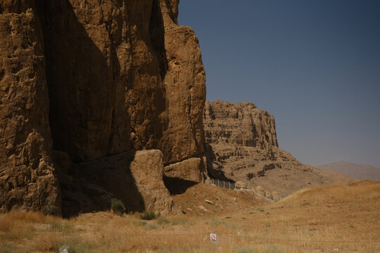 Ancient columns of Persepolis archaeological site in Fars Iran