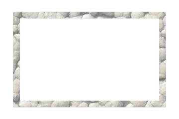 White fluffy boucle fabric picture frame mockup © PNG Lab