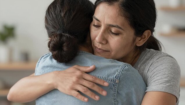 Emotional Embrace Between Two Women Expressing Comfort and Support