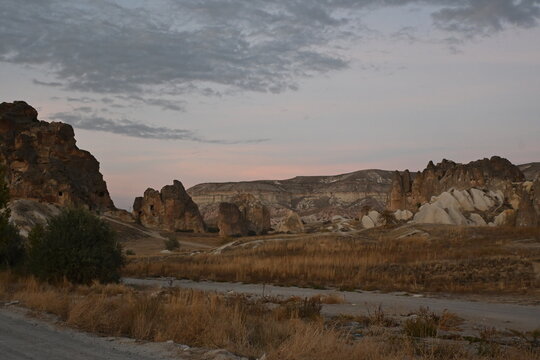  Volcanic Rock Formations and Cave Houses in Cappadocia, Turkey