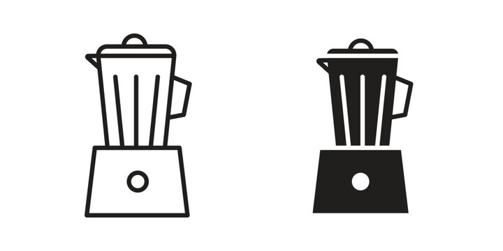 Blender icon silhouette design. Editable stroke outline icon on white background