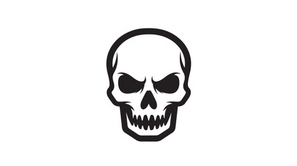 Obraz premium Scary Human Skull Icon on WHITE BACKGROUND – Dark Skeleton Head Vector Illustration