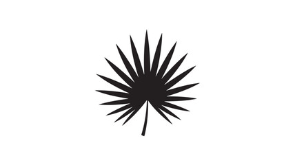 Obraz premium Tropical Palm Leaf Silhouette on WHITE BACKGROUND – Exotic Plant Vector Illustration