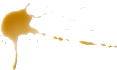 Spilled Coffee Stain on White Table Surface, Top View Minimalist Background