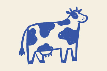 Cow naive hand drawn vector illustration © Victoria