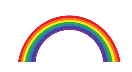 Obraz premium Colorful rainbow arch against a white background silhouette