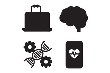 Fototapeta premium Digital Health and Science Technology Icons Set