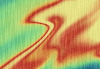 Abstract colorful heatmap texture with wavy halftone pattern
