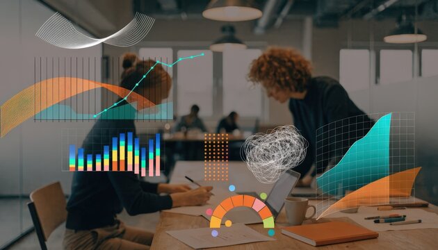 Detailed view of a digital dashboard highlighting topicbased performance for syndicate content crisp focus on analytical charts against a softly blurred user environment.