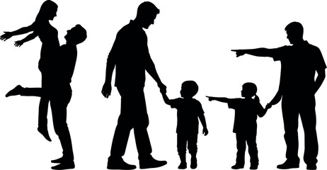 Happy father day family silhouette celebrating love and togetherness on special day