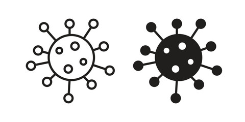 Microorganism icon silhouette design. Editable stroke outline icon on white background © Joss