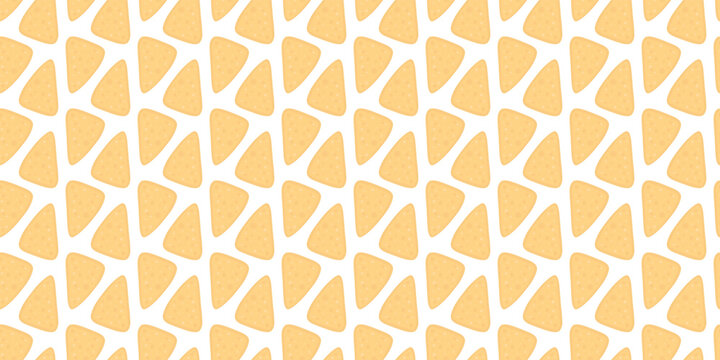 Repeating pattern of yellow corn chips perfect for food packaging. nachos chips pattern