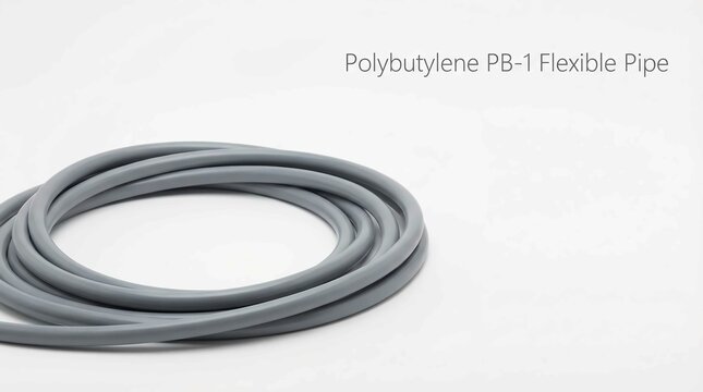 Coiled gray polybutylene PB-1 flexible pipe, ideal for modern plumbing applications.