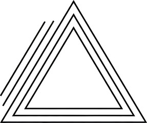 Geometric triangle shape with multiple outlined lines