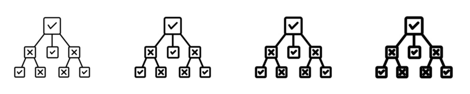 Decision Tree  Icon Set Different Style Collection