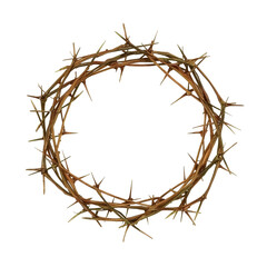 Fototapeta premium Crown of thorns represents a symbol of sacrifice and atonement on a white background