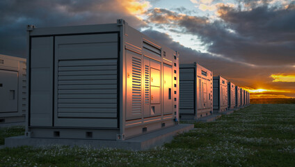 Plakat Battery Energy Storage System integrated into the natural environment