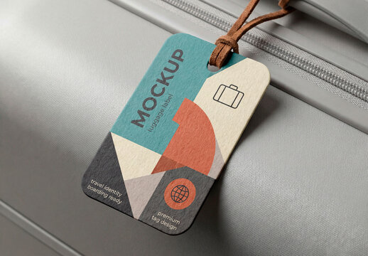 Luggage Tag Mockup Close Up