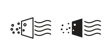 Air purification icon. Black and White Vector Illustrations. line icon vector pictogram © kia