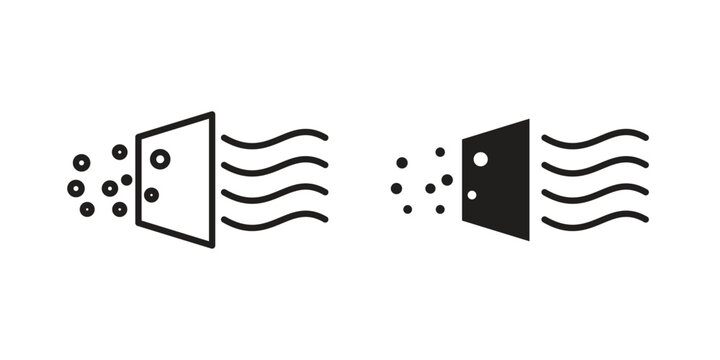 Air purification icon. Black and White Vector Illustrations. line icon vector pictogram