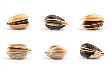 Sunflower Seeds Isolated on White Background