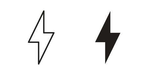 Bolt icon. Black and White Vector Illustrations. line icon vector pictogram © kia