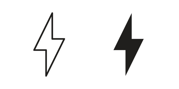 Bolt icon. Black and White Vector Illustrations. line icon vector pictogram