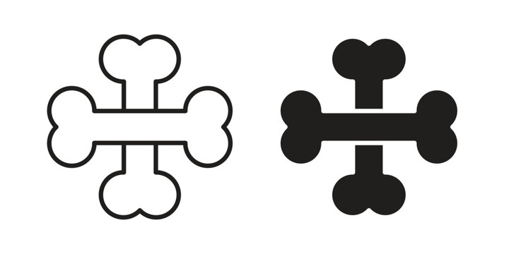 Bones icon. Black and White Vector Illustrations. line icon vector pictogram