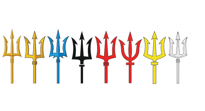 Assorted Trident Symbols in Different Colors weapon