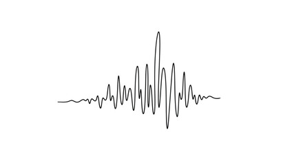 Black Sound Waveform on White Background Keywords: sound wave, audio, music, waveform, signal
