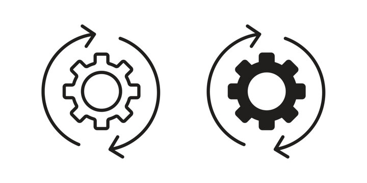 Continuous changes icon. Black and White Vector Illustrations. line icon vector pictogram