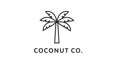 Obraz premium Minimalist Palm Tree Logo Design for Coconut Co Brand.