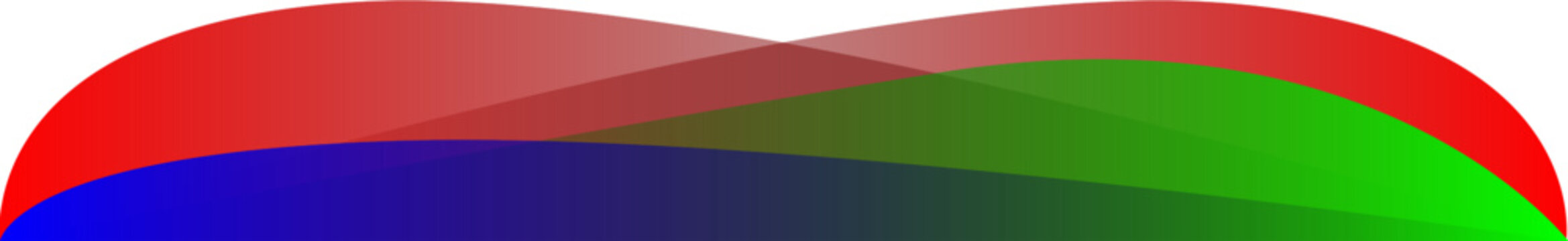 Abstract red blue and green curved waves on white background