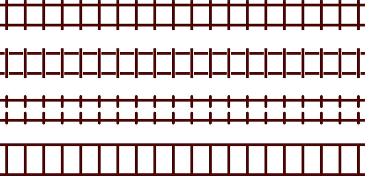 Horizontal line patterns resembling railroad tracks and ladders