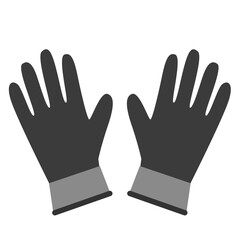 Fototapeta premium Gardening gloves pair ideal for hand protection, garden work, outdoor tasks, and safety equipment with flat design illustration style.