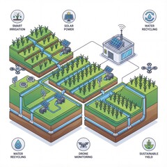 Naklejka premium Smart Farming Technologies Revolutionizing Agriculture for Sustainable Yields and Efficient Resource Management