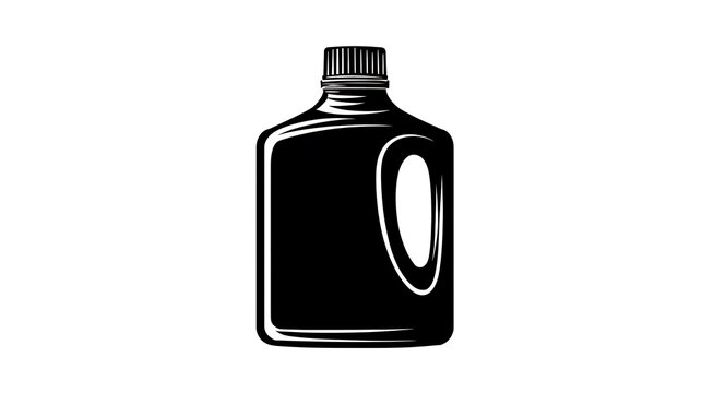 An illustration of a sleek, black bottle with a handle, ideal for various liquids