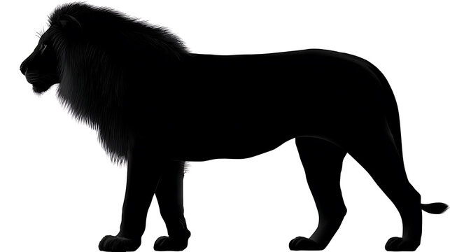 A majestic lion silhouette standing confidently, capturing the essence of power and grace