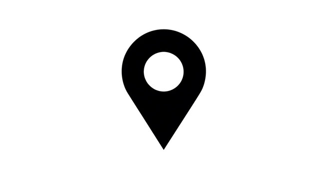 Simple location symbol on map, navigation and destination. Minimalist design for wayfinding