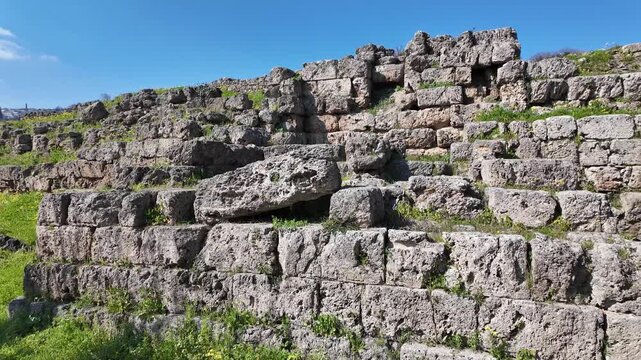 Ruins of Ancient Edessa at Archaeological Site of Longos, Central Macedonia, Greece