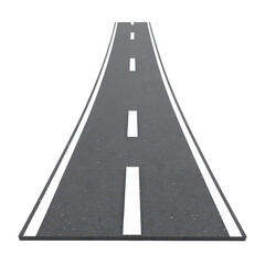 Empty Highway Stretch Symbolizing Freedom and Journey Ahead Isolated on transparent background