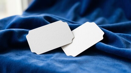 Fototapeta premium business card on blue background