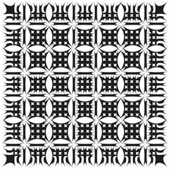 Abstract floral pattern. Geometric grid ornament. Dynamic shape Vector. Black white texture.