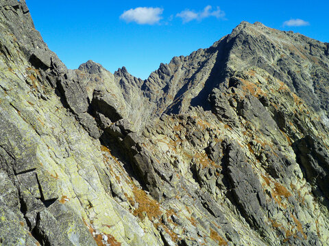 Rysy mountain seen from Wołowa Turnia, High Tatras, Slovakia
