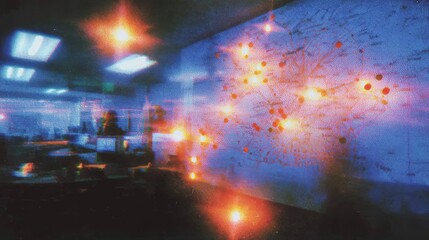 Naklejka premium Abstract Logistics Command Center with Analog Style and Visual Effects