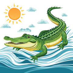 Obraz premium crocodile in the water