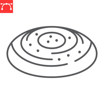 Novruz pastry gogal line icon, holiday and traditional, Azerbaijani sweet gogal pastry vector icon, vector graphics, editable stroke outline sign