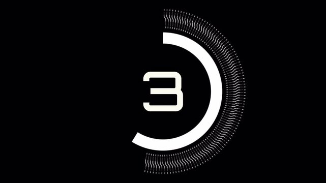 Digital timer countdown hud interface futuristic video projects. From 5 second to zero, 4k animation 