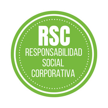 Corporate social responsibility symbol icon called RSC responsabilidad social corporativa in Spanish language